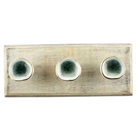 White Ceramic Wooden Hook